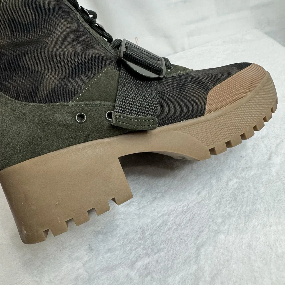 Steve Madden Nayra Women Ankle Boots Camo Green Lace Up NARY01S1 Size 8M - Picture 7 of 14